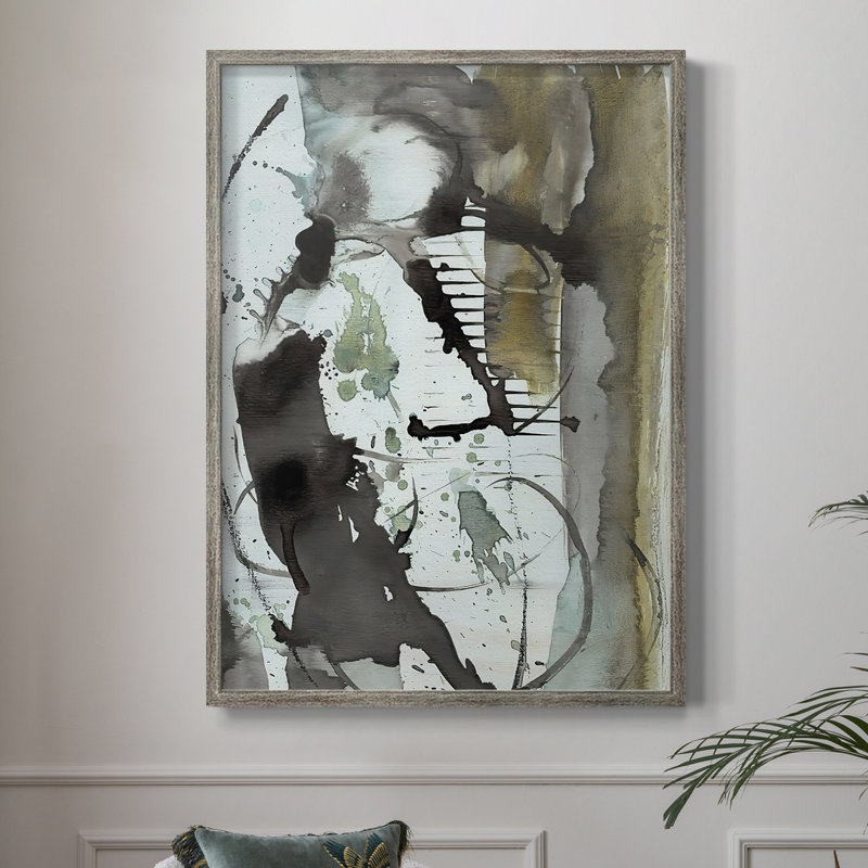 «Lyrical Abstract I», reproduction encadrée - bois massif, H 11 po x l 9 po