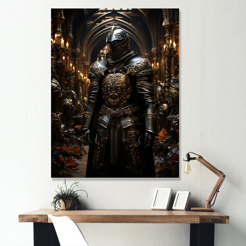 Armures médiévales, art mural encadré militaire 2, Toile tendue, H 32 po x l 24 po x P 1 po