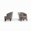 Fauteuil d'appoint rembourré en tonneau, gris-2095458304