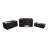 Decorative Storage Trunks Hair On Hide Leather Wood With Buckle Detail For Home Office Bedroom Living Room Set Of 3 - 17", 15", 11" Black, Brown, White