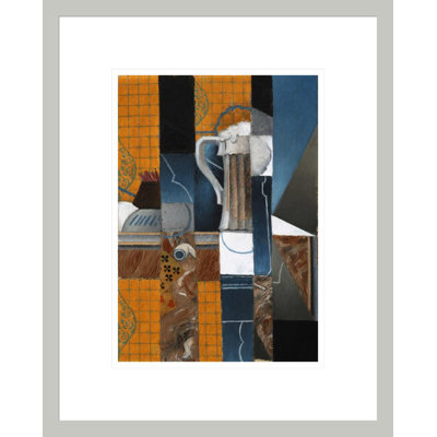 Jeu de cartes et verre de bière par Juan Gris - impression giclée encadrée