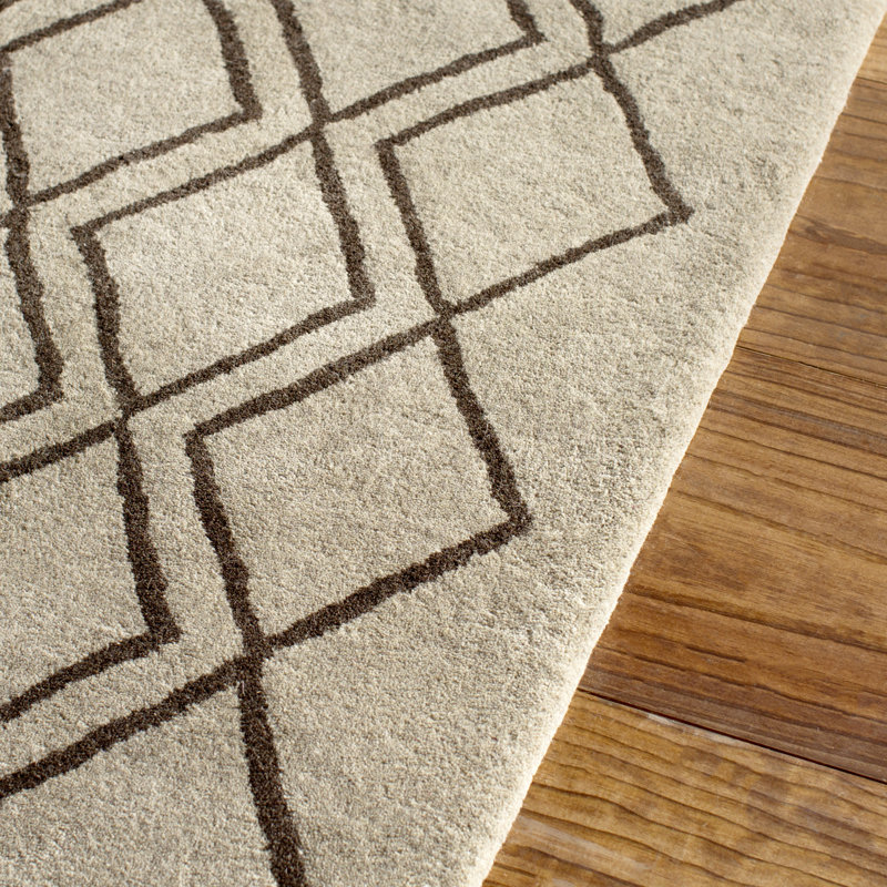 Soho Hand Tufted Wool And Viscose Geometric Rug, Rectangle 5' x 8'