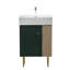 Base de meuble-lavabo de 21,6 po avec tablette ouverte à droite, rangement amélioré, cuve en céramique et bois massif, fonction de fermeture en douceur, tablette facile à installer à droite, construction, portes, installation, imperméable