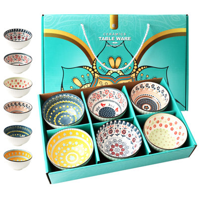 13.5 oz Bohemian Ceramic Dessert Bowls 