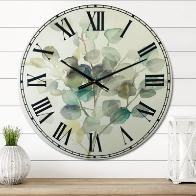 Eucalyptus leaves I - Traditional wall clock