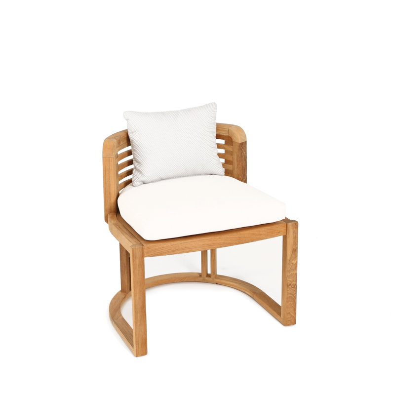 Hamilton Outdoor Teak Dining Side Chair, Canvas Natural Sunbrella® Canvas
