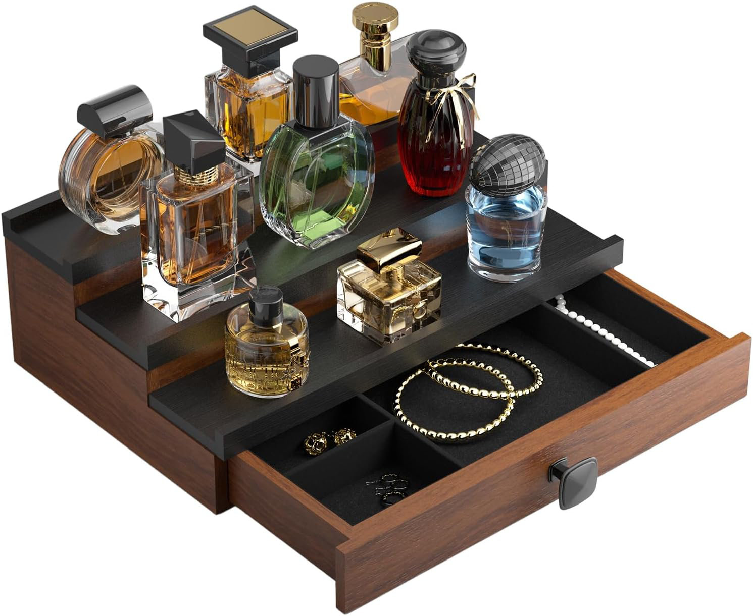 August Grove® 3 Tier Wooden Cologne Organizer | Wayfair