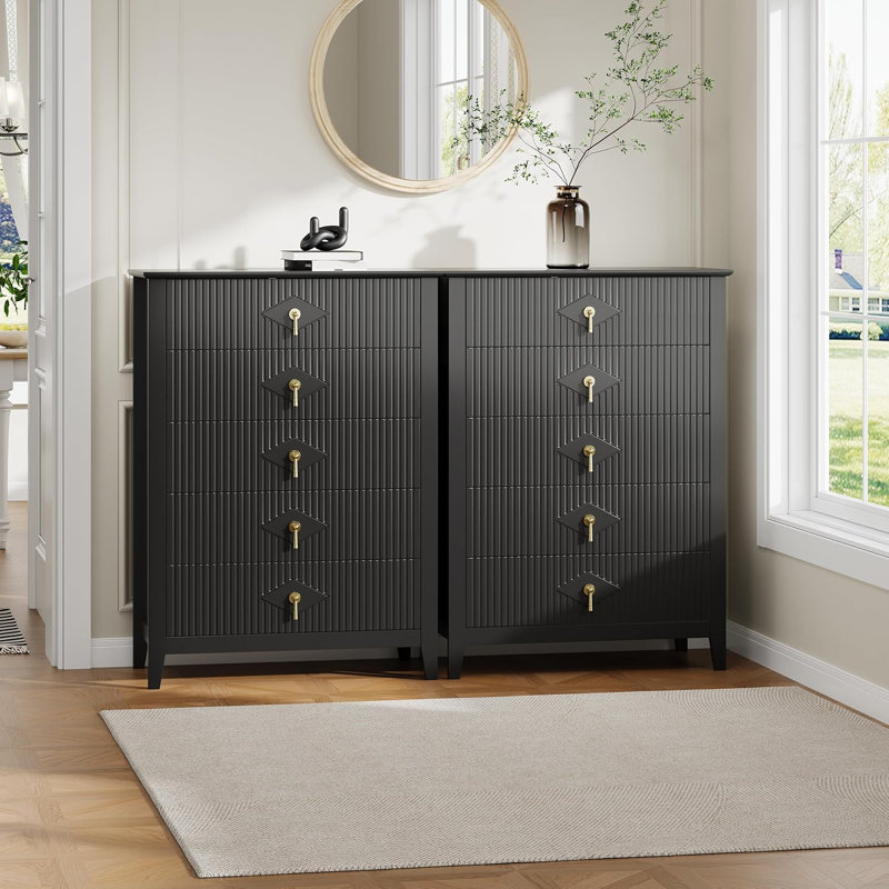 Commode compacte cannelée 43 po