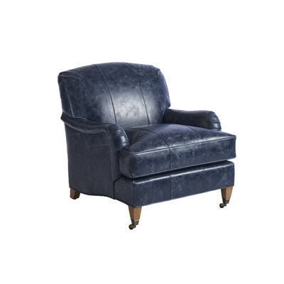 Chaise en cuir Sydney avec roulettes en laiton
