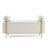 Upholstered Linen Storage Bench In Beige With Cylindrical Arms And Solid Iron Leg Construction For Living Room Bedroom Hallway Elegant Legs,-527725276