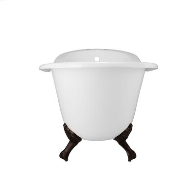 62'' x 32'' Clawfoot Soaking Cast Iron Bathtub with Faucet -  Chevington, CHTUBSET13ORBM