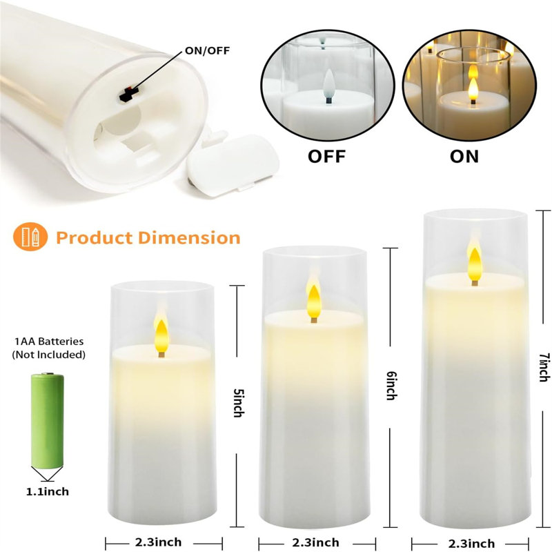 Unscented Flameless Candle, White