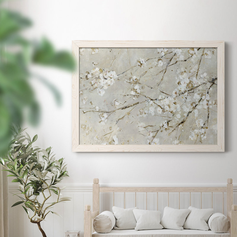 Blossom Confetti - peinture sur toile encadrée, Blanc, H 31 po x l 44 po x P 0,75 po