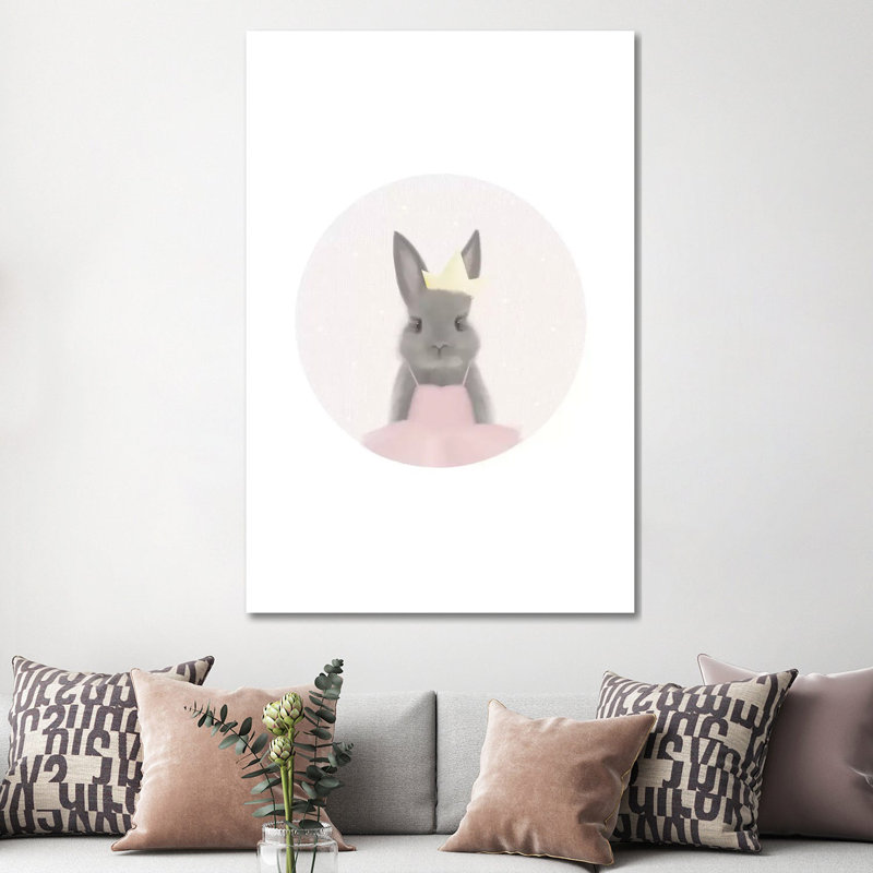 Circle Bunny Princess Ballerina by Leah Straatsma - Wrapped Canvas Print, 152.5 cm H x 101.5 cm W