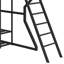 Lit mezzanine en métal pleine grandeur à thème de jeu avec espace de travail intégré, garde-robe ouverte, éclairage à DEL et solutions de rangement diverses