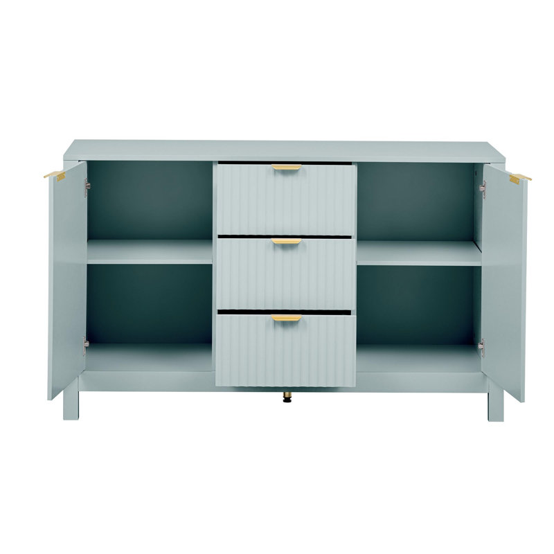 Buffet en bois Wave Design, Cyan