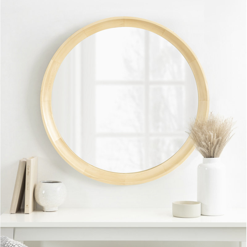 Zoie Wood Mirror, 30" x 30", Natural