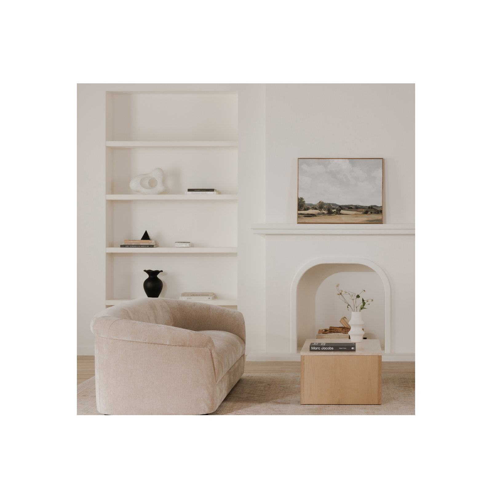 Arthur 109'' Chenille Upholstered Sofa, Beige