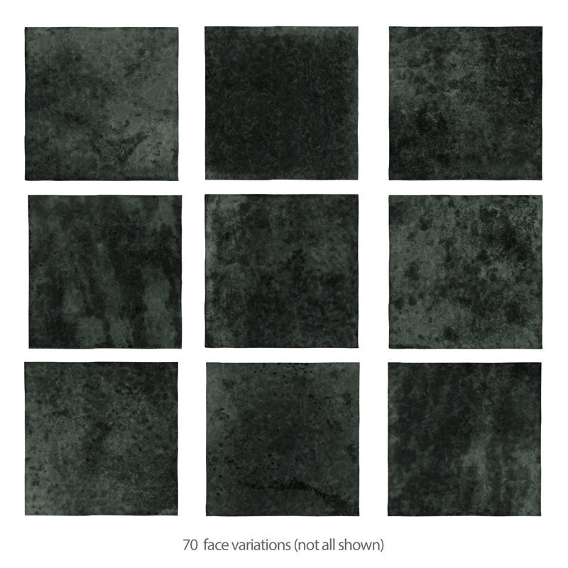 Menorca 4 In. X 4 In. Ceramic Wall Tile, Forest Black