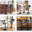 Tabouret de bar pivotant à hauteur réglable, ensemble de 2 tabourets de bar à hauteur de comptoir, tabourets de bar rembourrés en tissu avec dossier pour îlot de cuisine, Home Bar, gris-116793419