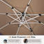 Parasol carré extérieur robuste à double dessus décalé 10 pi, avec lumières, tissu de qualité supérieure, avec base, taupe-771917827