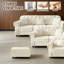 Canapé Chesterfield rembourré en velours avec garniture cloutée et accoudoirs roulés, canapé de style Mid-Century moderne capitonné, comprenant 1 repose-pieds