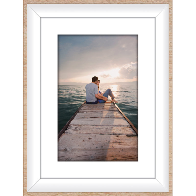 Cadre photo biseauté, Blanc, 4" x 6"