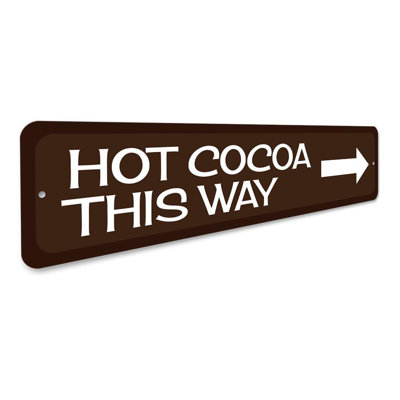 Hot Cocoa Arrow Aluminum Sign