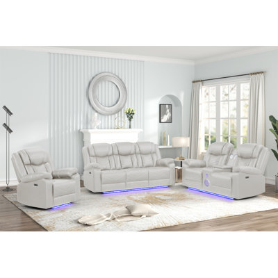 Challenger Modern Contemporary LED Power Recliner Chair Made With Wood And Metal Frame