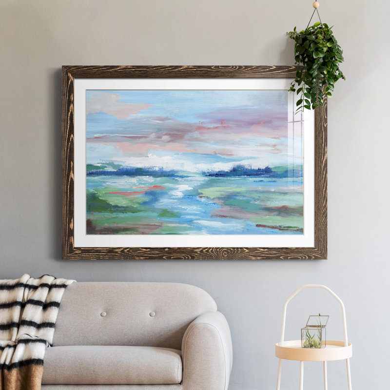 Field of Dreams - Peinture encadrée, Encadré de bois de noyer, H 31,5 po x l 23,5 po x P 1,5 po