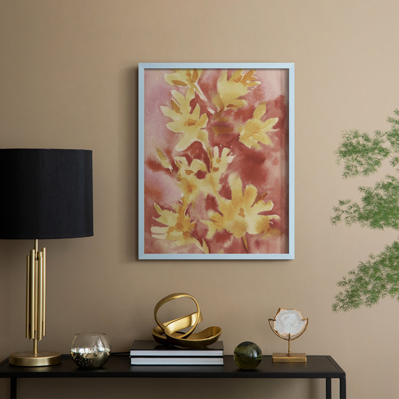 Reproduction encadrée «Ble donnant des fleurs I» - bois massif, H 30 po x l 24 po, Bleu