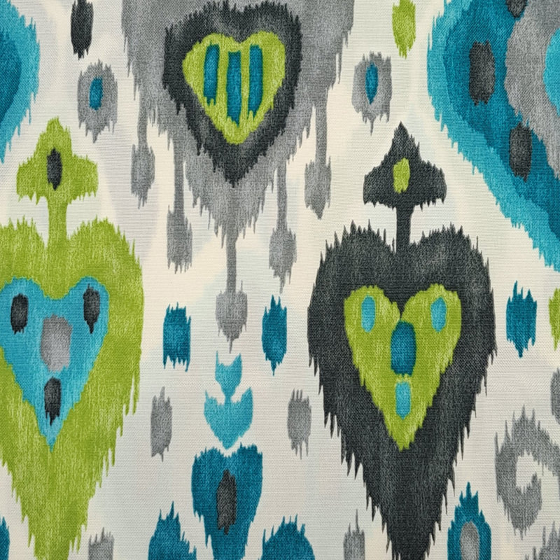 16" x 16" Southwest Blue and Green Ikat Outdoor Throw Pillow (Set of 2)