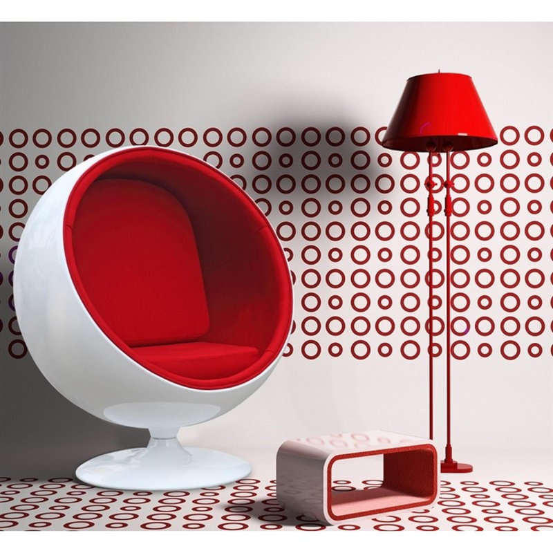 Arness 41" Wide Swivel Lounge Chair, Red