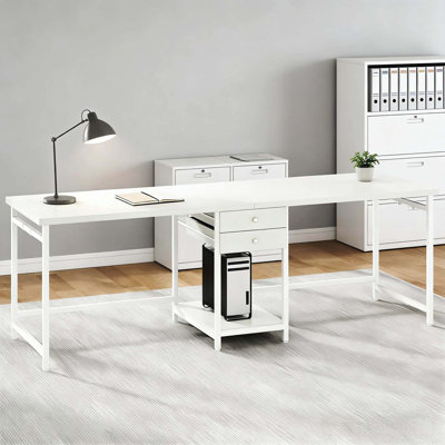 Bureau de poste de travail double pour deux personnes, table d'ordinateur de bureau de style simple