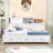 Auddis Wood Daybed with 3 Storage Drawers and Shelves-829650167-829650166