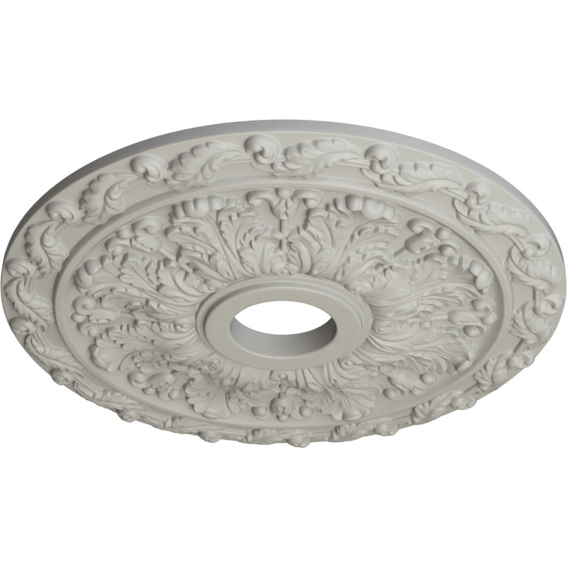 Endurathane Saverne Ceiling Medallion, 18 1/2"W x 13 1/2"H x 1 7/8"P, Hand-Painted Rubbed Bronze Finish, Pot of Cream