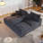 Boneless 108" No Assembly Required Modular Corduroy Sectional Sofa With Deep Seat, 3 Thickened Seat Cushions, 2 Throw Pillows, Compression Sofa-1993449546