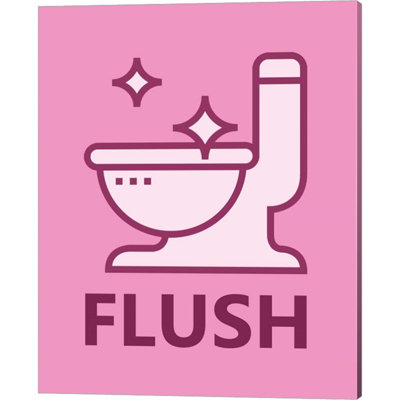 Girl's Bathroom Task-Flush - Wrapped Canvas Print