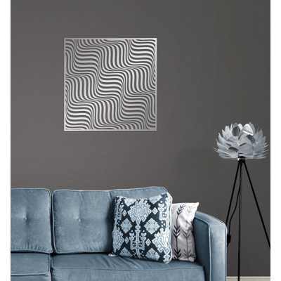 Metal Abstract Wall Hanging Décor, Infinite Waves Contemporary Art Deco for New Home or Office Gift