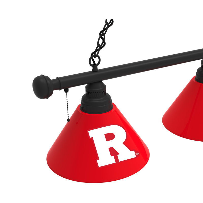 3 - Light Pool Table Lights Pendant, Black, Rutgers Scarlet Knights