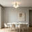 17.7" Gold 3-Light Semi-Flush Mount Chandelier