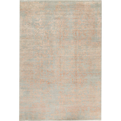 Tapis orange noué à la main de haute qualité