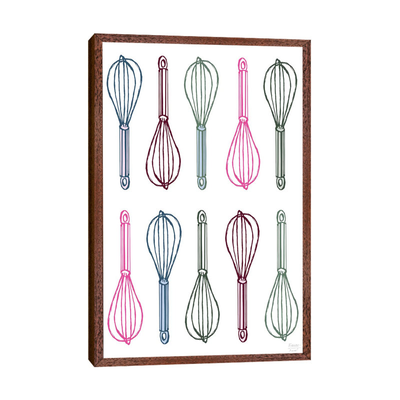 Whisk Whisk - Print on Canvas, Classic Brown Wood Floater Framed, 66.04cm H x 45.72cm W x 3.81cm D