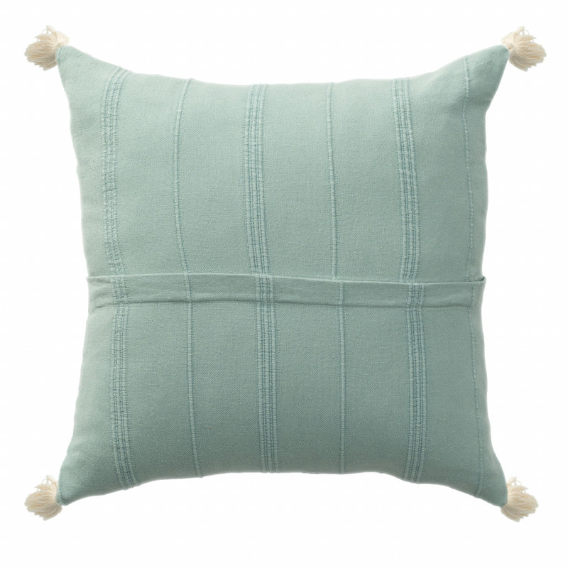  Coussin décoratif à pampilles, Aqua / vert