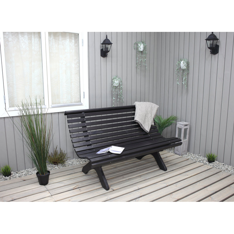 Oluna Solid Wood Pine Outdoor Bench, Dark Coffee, 87cm H x 140cm W x 74cm D