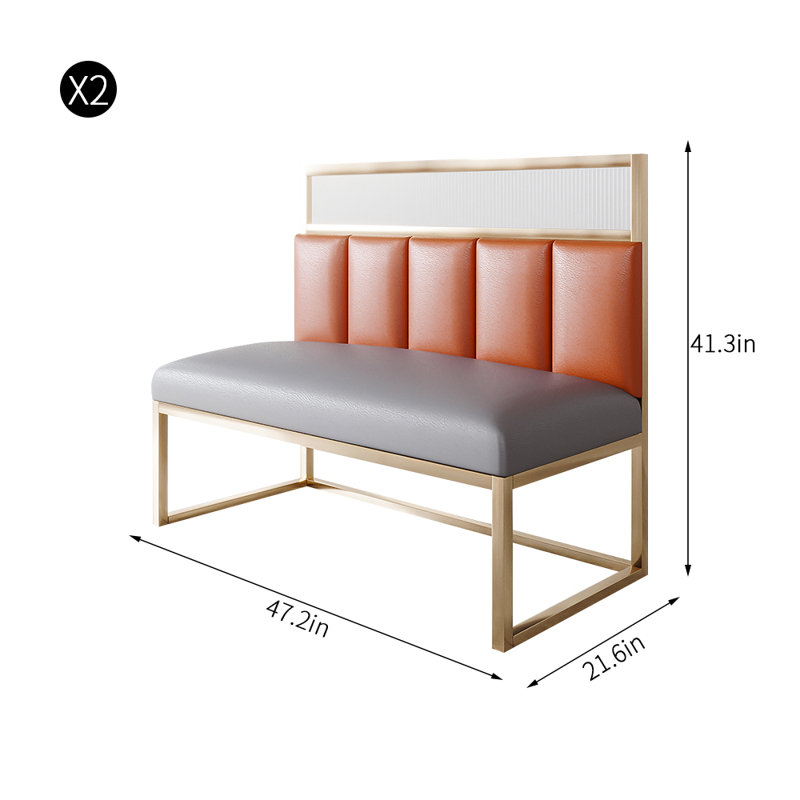 Banc rembourré en similicuir Light Luxury
