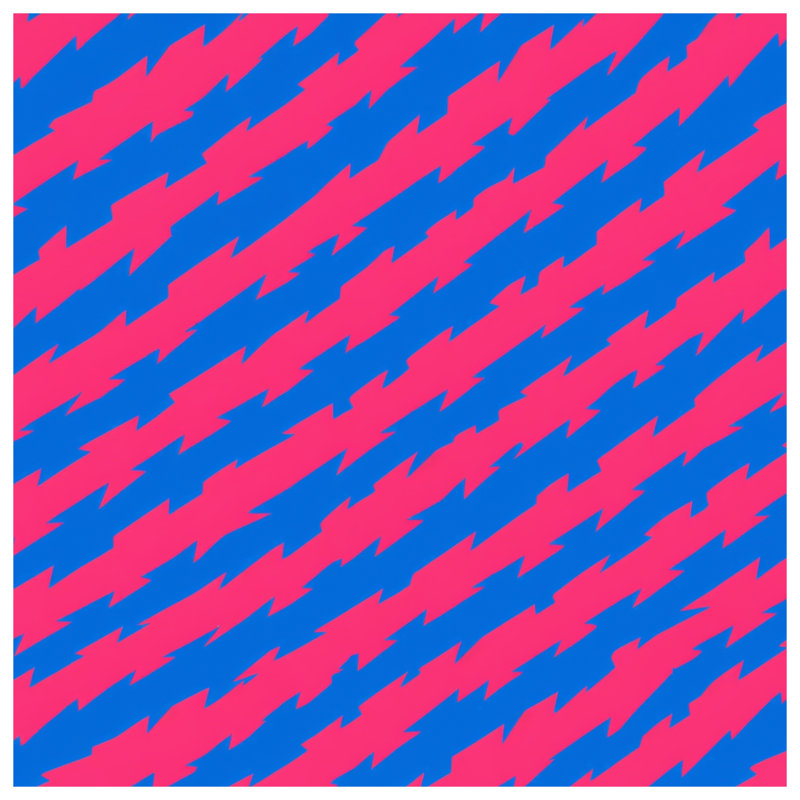 Couvertures zigzag bleues et roses, L 60 po x H 80 po