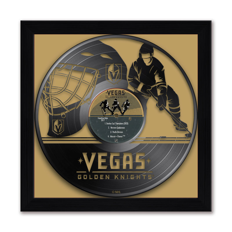 Disque vinyle des Golden Knights de Vegas (NHL), impression encadrée 13" x 13"., LNH Golden Knights de Las Vegas