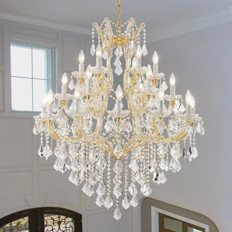 24 - Light Crystal Dimmable Tiered Chandelier