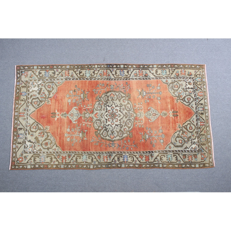 Tapis turc vintage rétro Oushak à usage de salon - Tapis Tribal